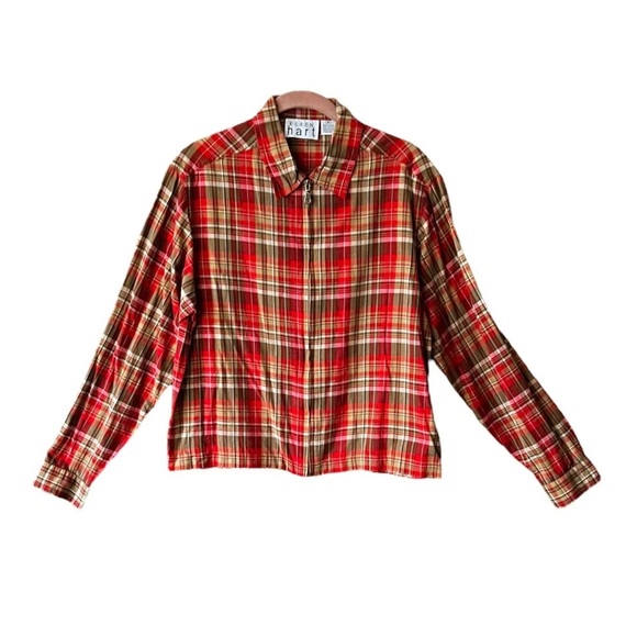 Vintage 90’s plaid zipper front shirt - Picture 4 of 4